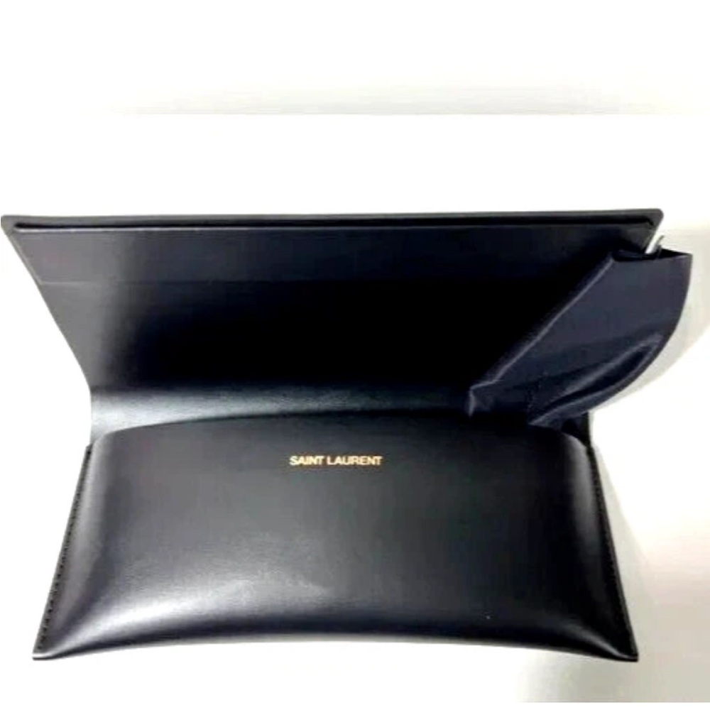 Saint Laurent Black Leather Eyeglass or Sunglasses case
